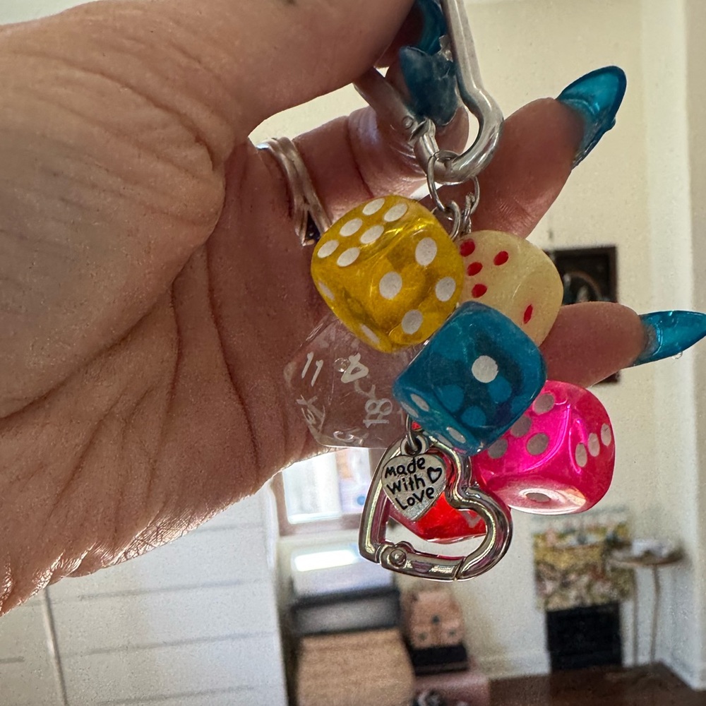 Multicolor Dice Keychain
